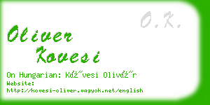 oliver kovesi business card